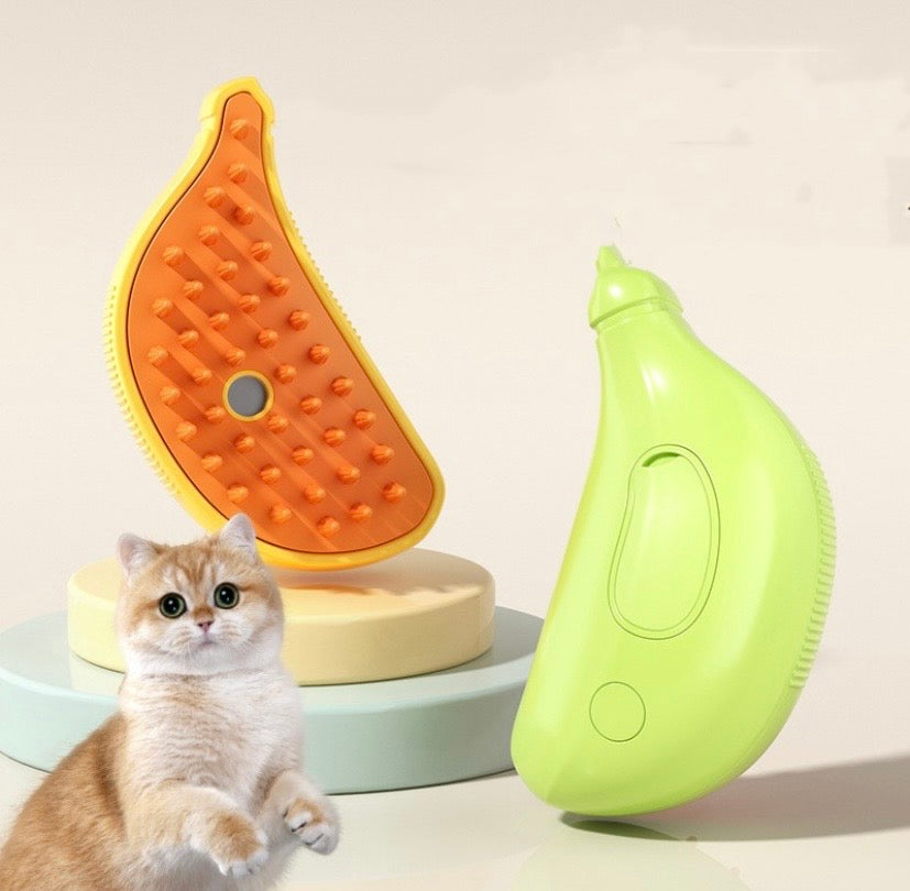 Spazzola 3-in-1 per Cani e Gatti – Pulizia, Rimozione Peli, Massaggio e Spray Vapore