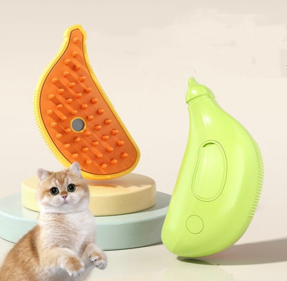 Spazzola 3-in-1 per Cani e Gatti – Pulizia, Rimozione Peli, Massaggio e Spray Vapore
